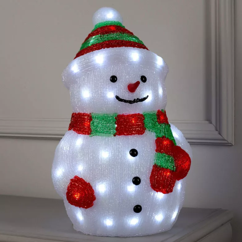 Фигура светодиодная Снеговик большой 25×44×20см, акрил 40 LED, белый арт.5037533 по цене 