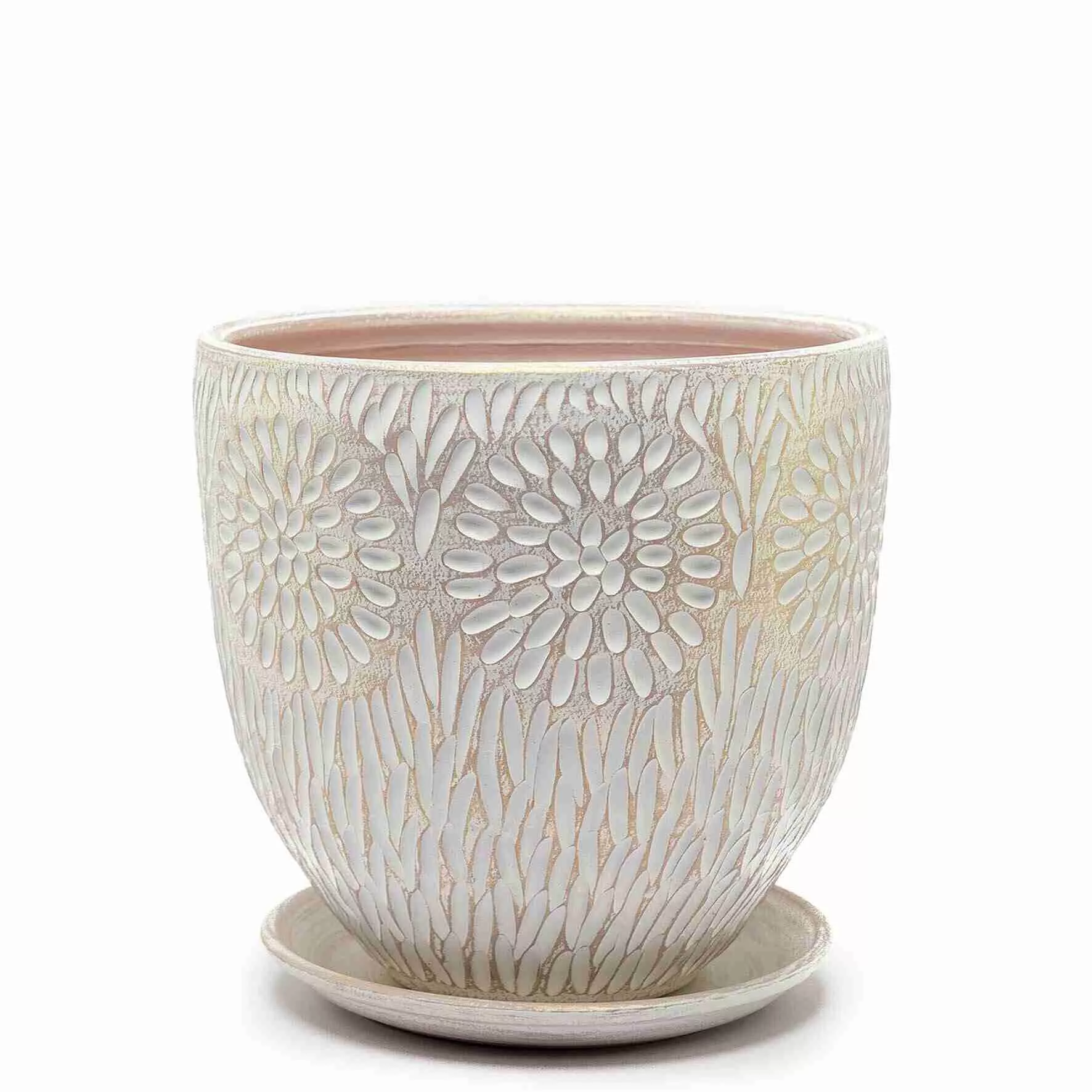 Горшок бутон Астра 20х20см 4л керамика, белый жемчуг арт.575633 по цене 