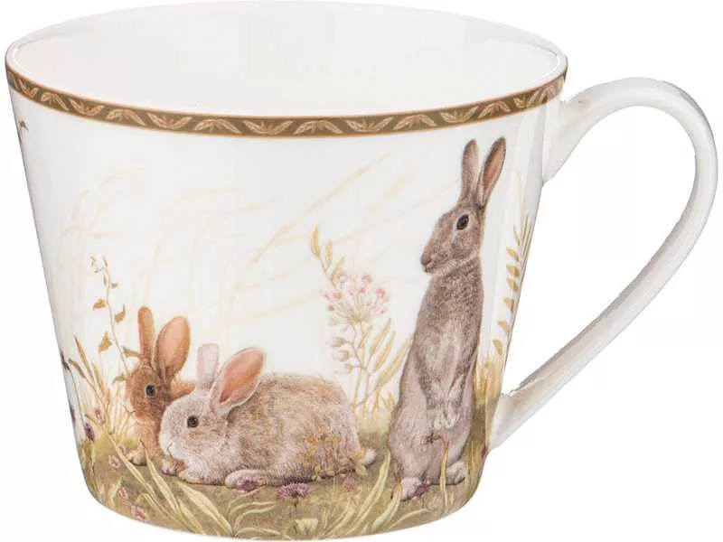 Кружка Лефард Охота зайцы фарфор белый 450мл по цене 