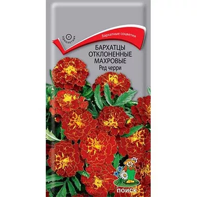 Семена Бархатцы (Тагетес) отклоненные махровые Ред черри 0,3г Поиск 