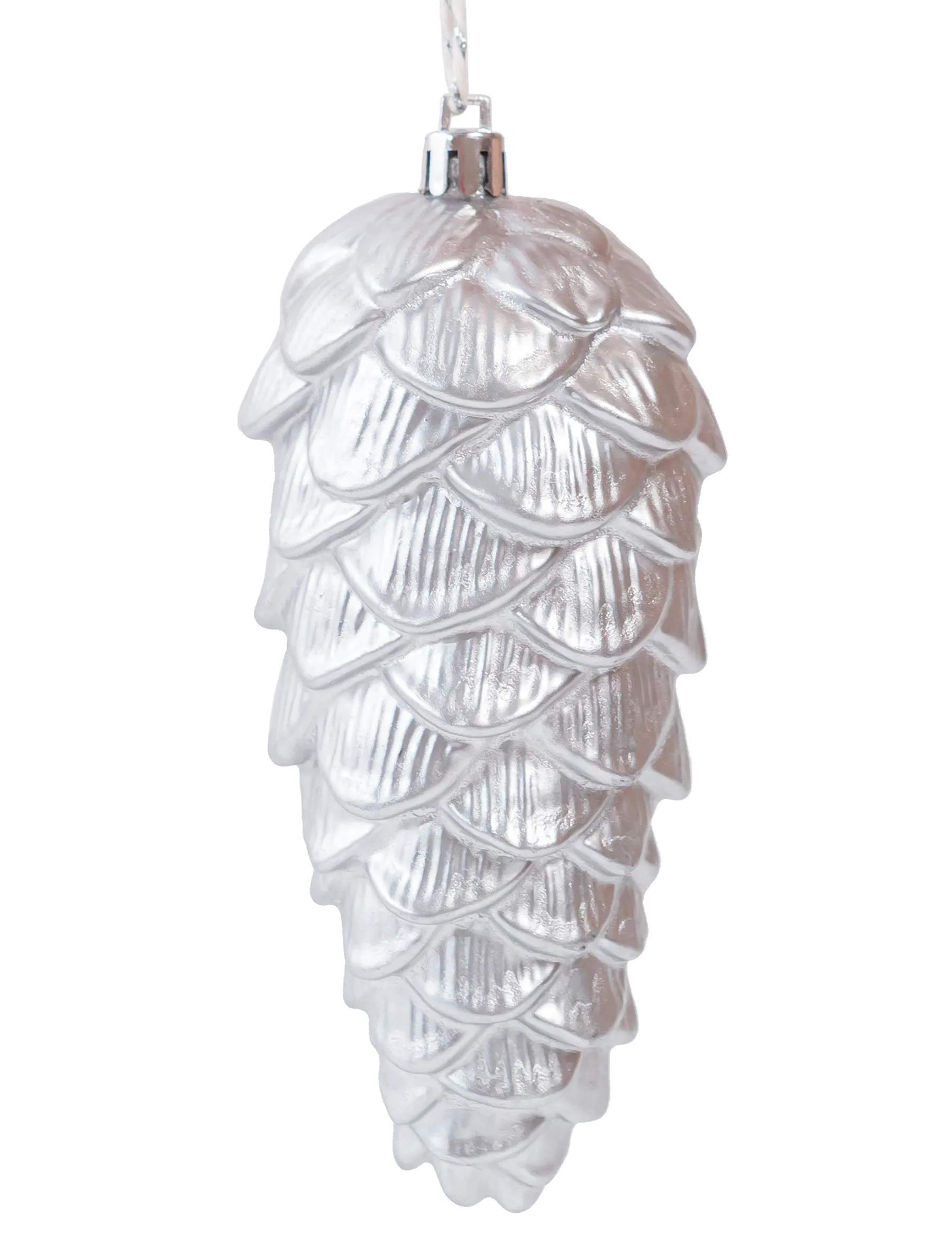 Украшение новогоднее Шишка серебро 18,5x10x10см, пластик арт.94415 по цене 