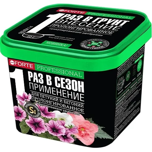 Удобрение сухое Бона Форте Турбо для петуний и бегоний  с биодоступным кремнием  ведро  1 л по цене 