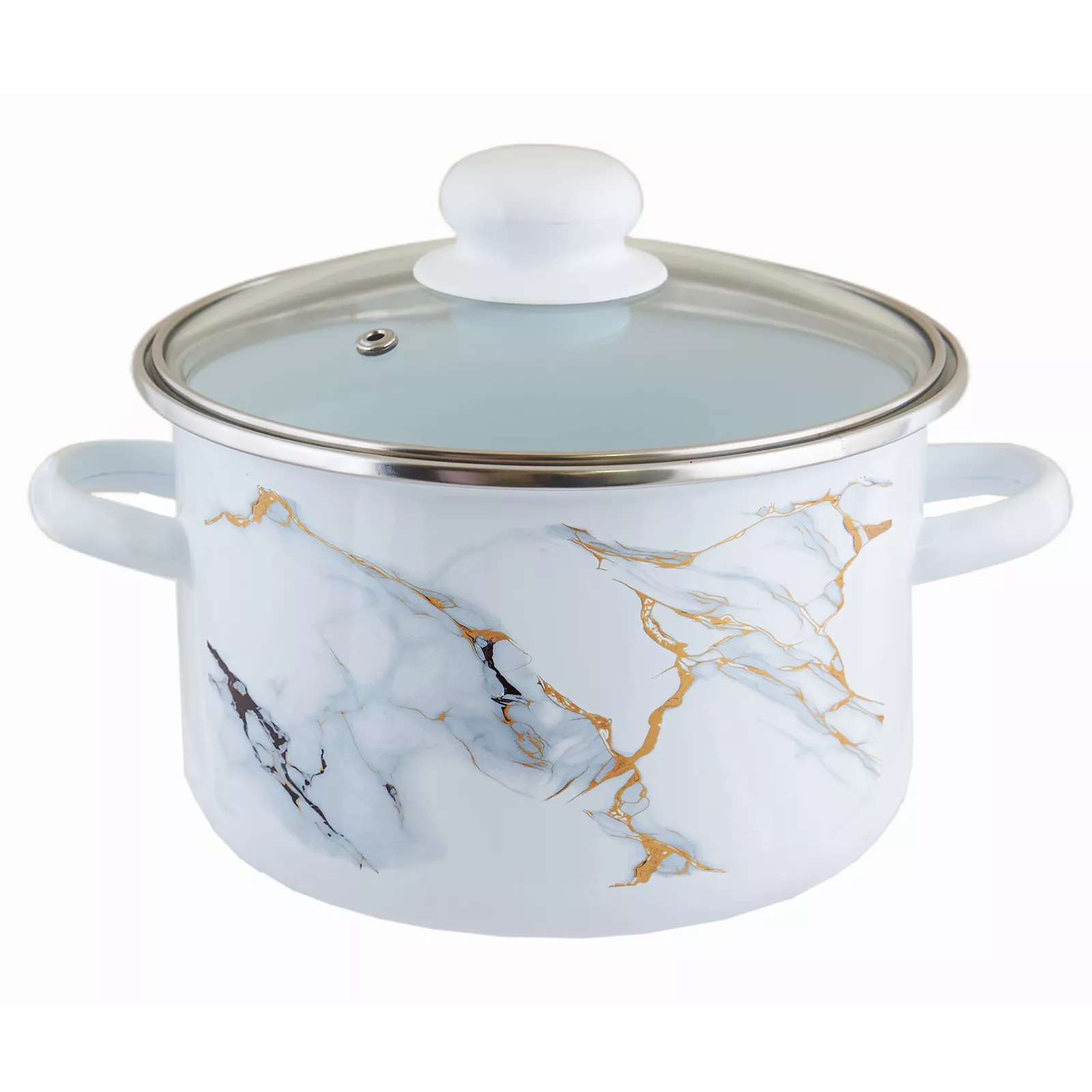 Кастрюля эмалированная Мрамор ТМ Аппетит цилиндр 2л арт.1RD161S по цене 