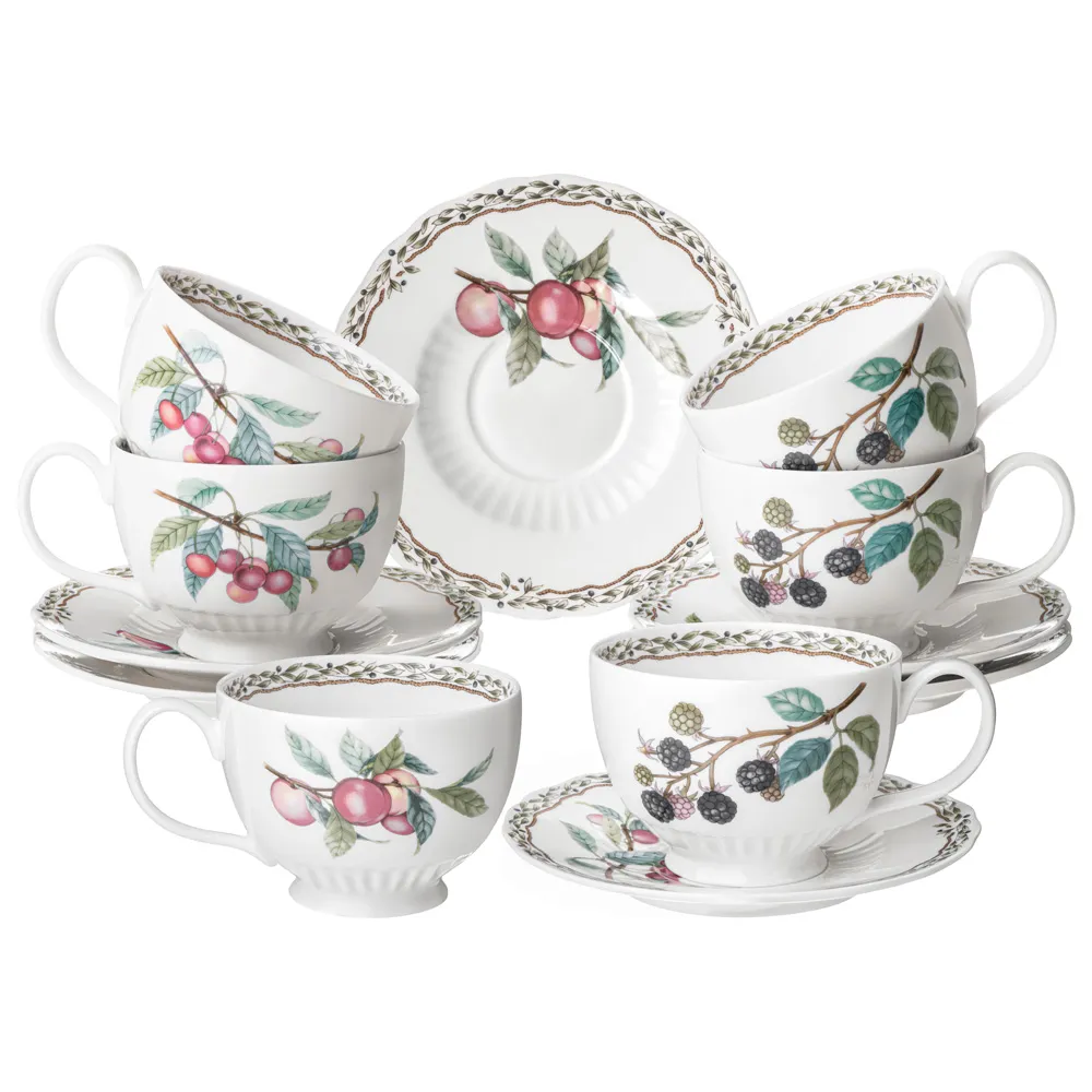 Набор чайный Лефард Фруктовый сад на 6пер 12пр 260мл, фарфор арт.590-642 по цене 