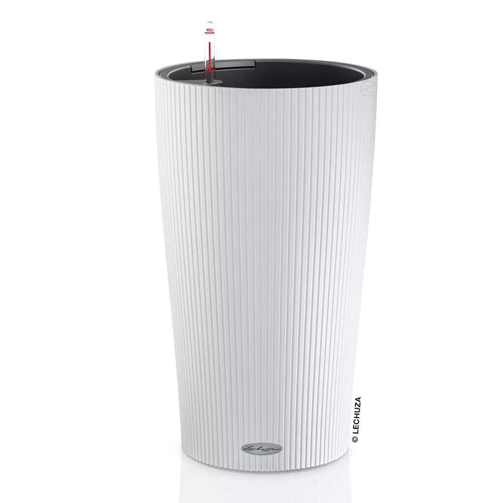 Кашпо с автополивом Лечуза Цилиндро Колор 23см белый, пластик арт.13940 по цене 