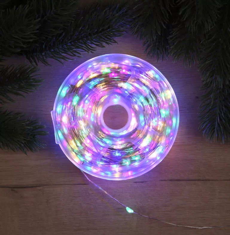 Электрогирлянда Нить 100м Роса 1000 светодиодов, мульти арт.10547394 по цене 