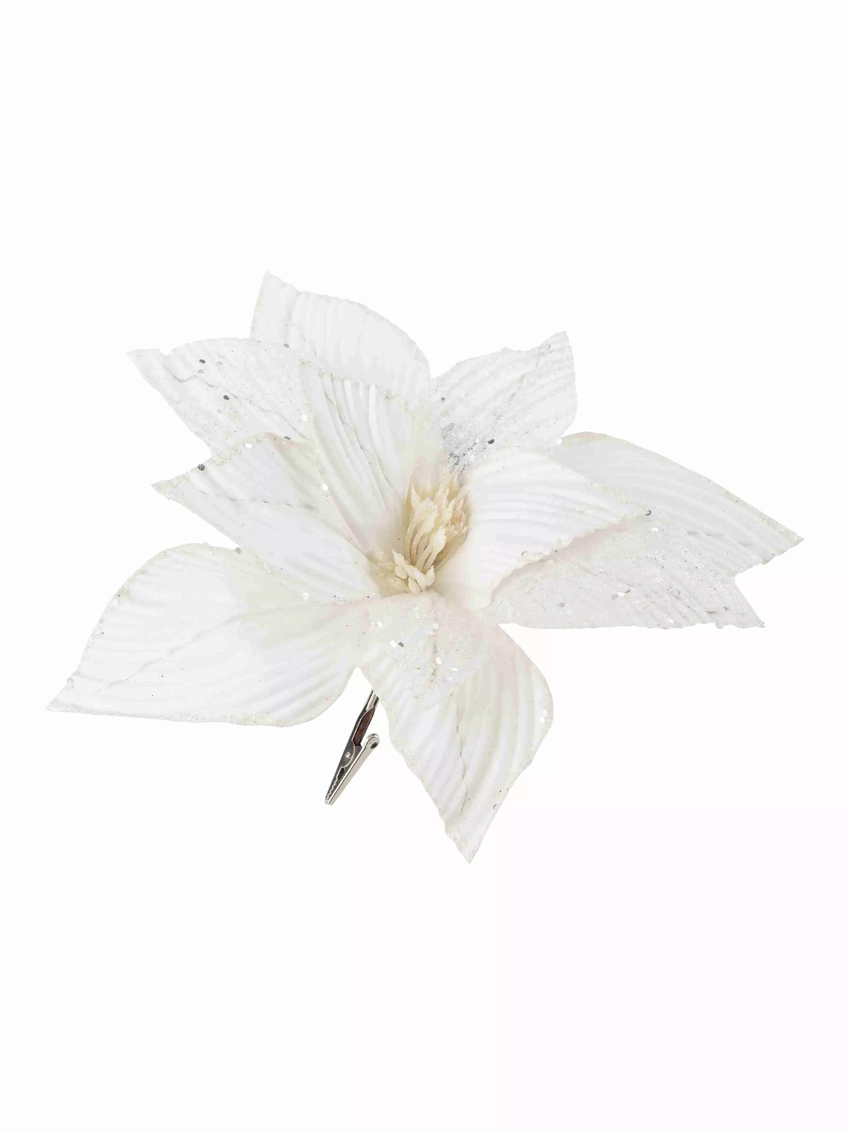 Украшение елочное Цветок перламутровый на клипсе 5,5х32х32см арт.88887 по цене 