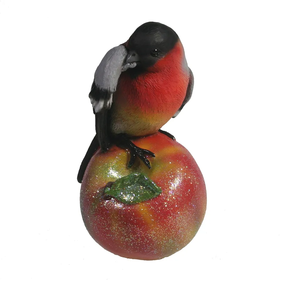 Фигура декоративная Снегирь на яблоке 7,5х6,5х12см полистоун арт.715293/D094 по цене 
