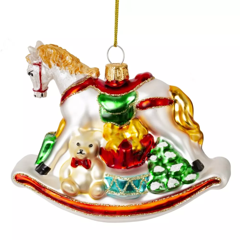 Украшение новогоднее Лошадка-качалка 11х4х9см арт.824677 по цене 