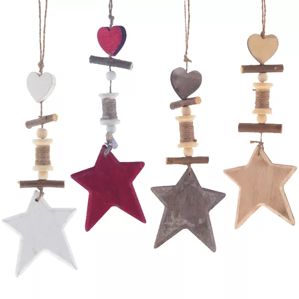 Украшение новогоднее Звезда 7х1,5х19см 4в. арт.401805 по цене 