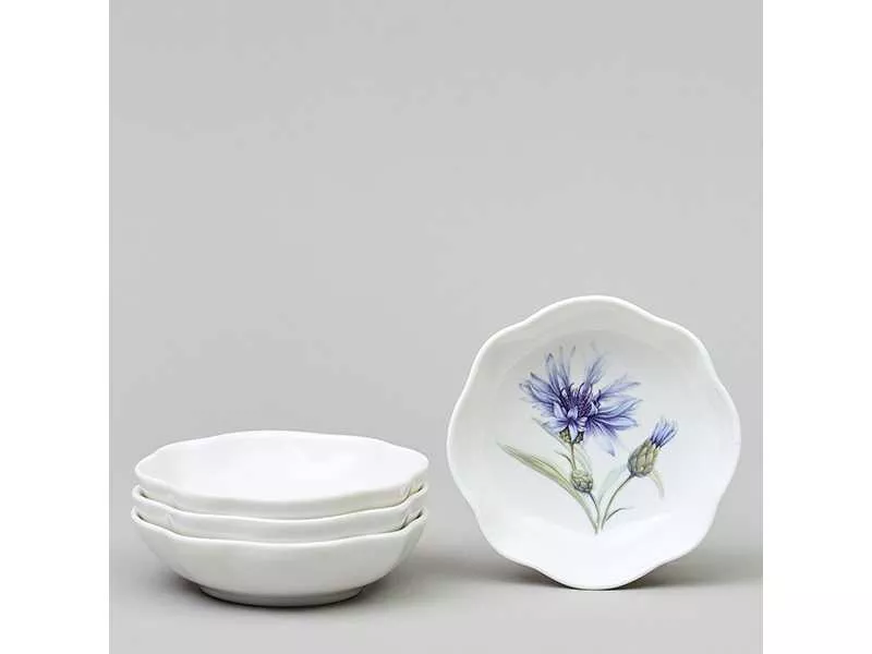 Набор розеток Лефард Васильки 10см 4шт, фарфор арт.760-836 по цене 