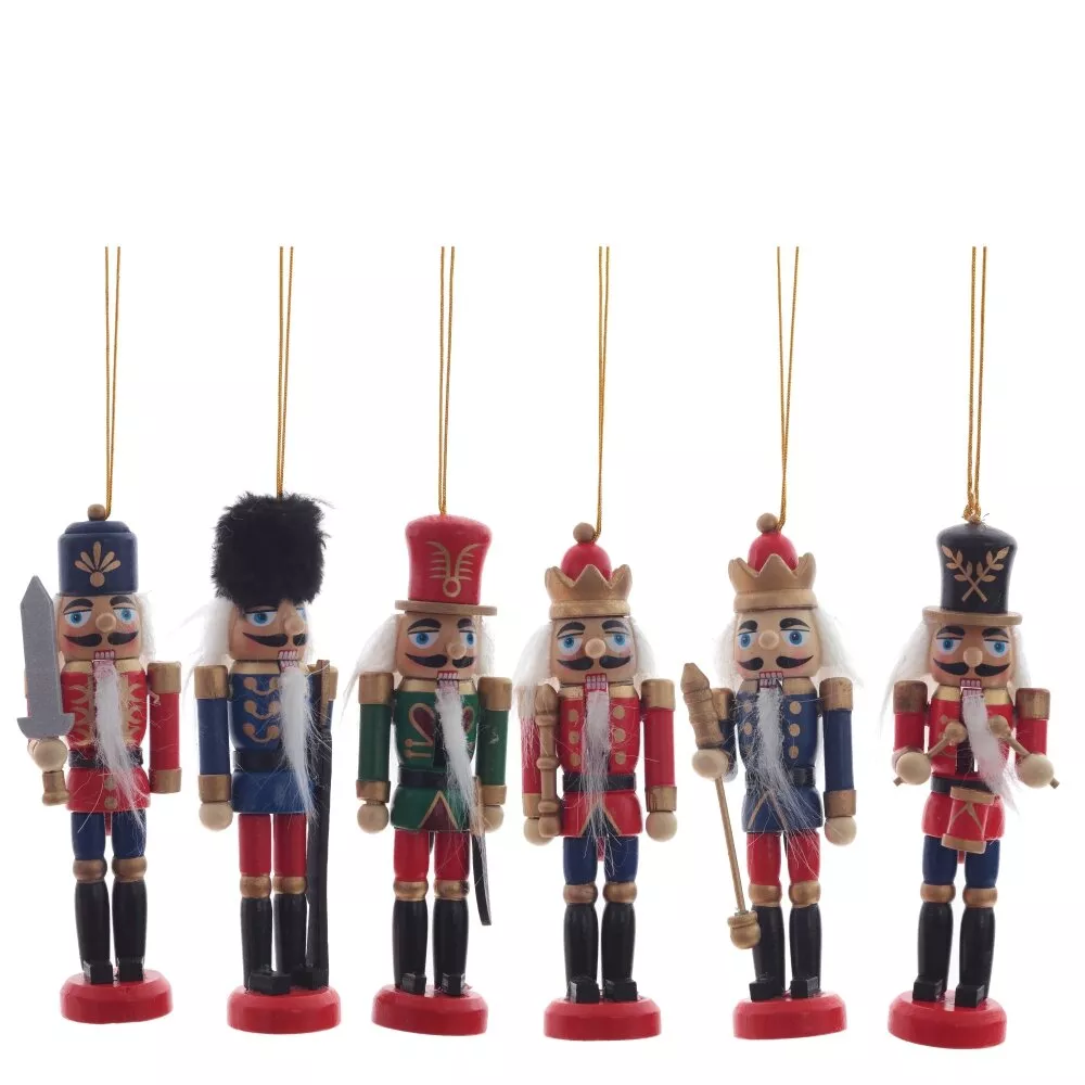 Украшение новогоднее Щелкунчик набор из 6шт 24х3х13см, дерево арт.809129 по цене 