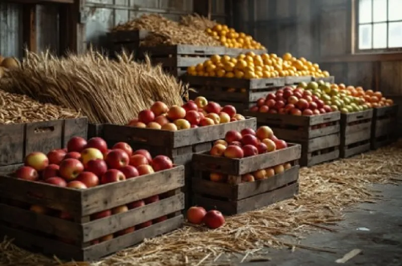 Осмотрите урожай в хранилище 