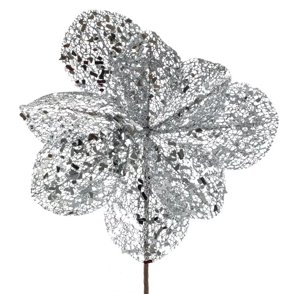 Цветок искусственный ажурный с блестками 23х23х45см полимерные материалы, металл арт.792217 по цене 