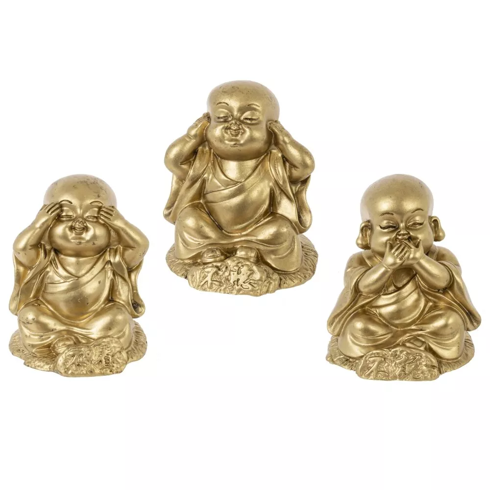 Набор из 3-х фигурок декоративных Хотэй 14,5х5х5,5см арт.817439 по цене 