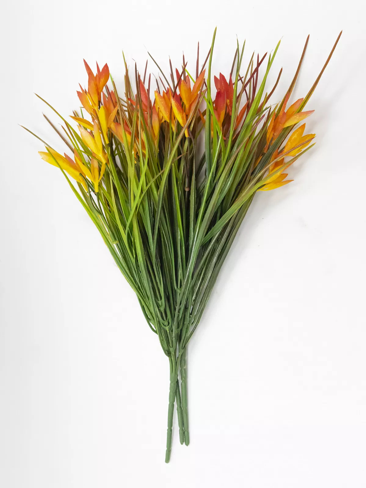 Цветок искусственный Зелень с цветами на вставке оранжевый 34см арт.FA-0187H/OR по цене 