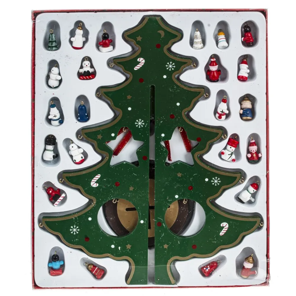 Фигурка декоративная Елочка сборная с игрушками 23х23х35,5см дерево арт.793696 по цене 