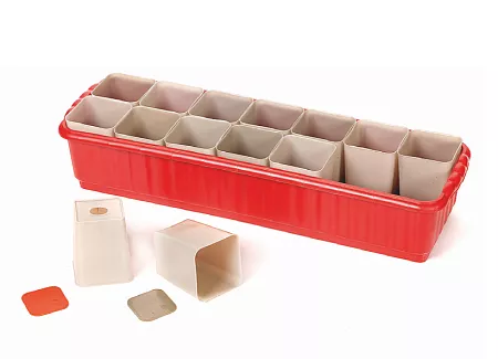 Набор для рассады РАДИАН пластик поддон 60х19х12см + горшок V-0,4л 14шт по цене 