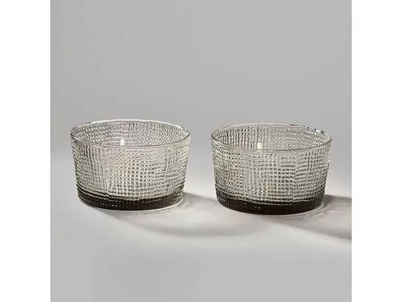 Набор салатников Темпо 2шт 10,6х10,5х5,8см серый, стекло арт.355-382 по цене 