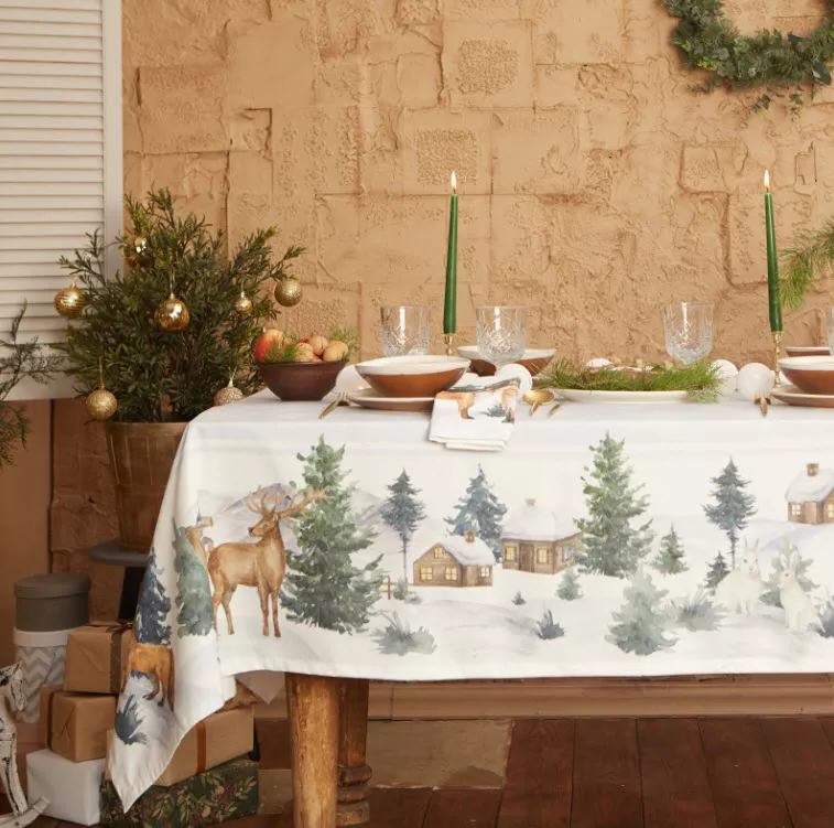 Скатерть Этель Лесные животные 150х220см, хлопок арт.7319008 по цене 