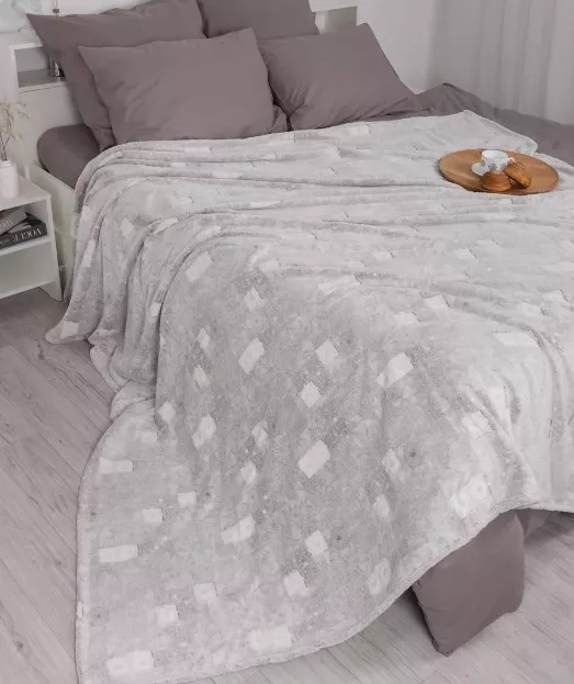 Плед флисовый Веллнесс серый 200х220см арт.WCP222-Вида_12 по цене 