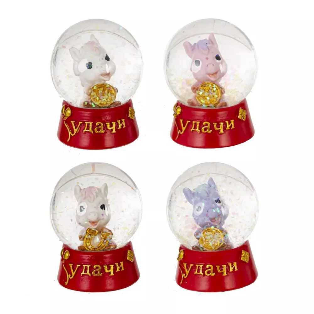 Фигурка в стекл шаре Лошадка 4,5х4,5х6см, 4в. арт.823377 по цене 