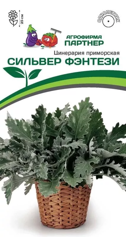Семена Цинерария приморская Сильвер Фэнтези 15 шт.Партнер 