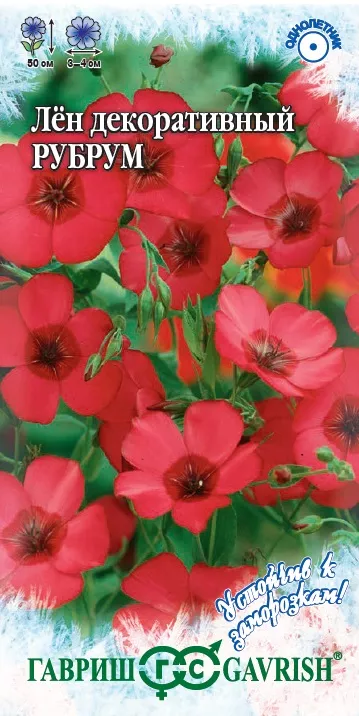 Семена Лен Рубрум, крупноцв. 0,2г сер Устойчив к заморозкам, Гавриш 