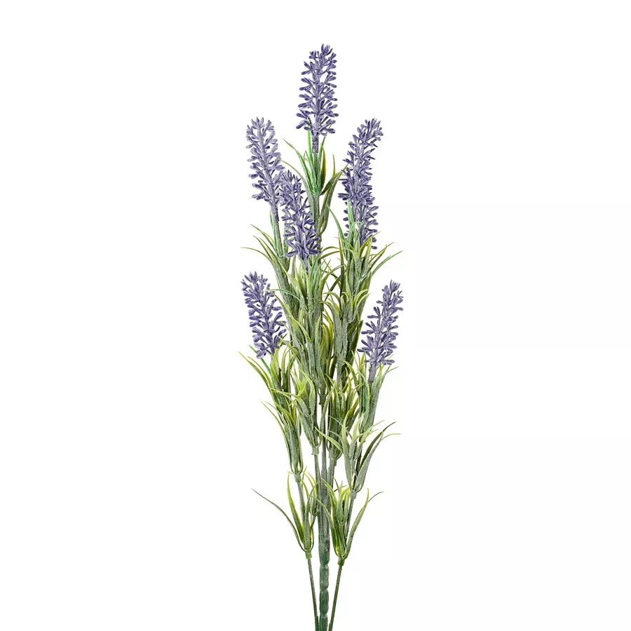 Цветок искусственный Лаванда на вставке 50см зеленый-фиолетовый арт.д000005018 по цене 