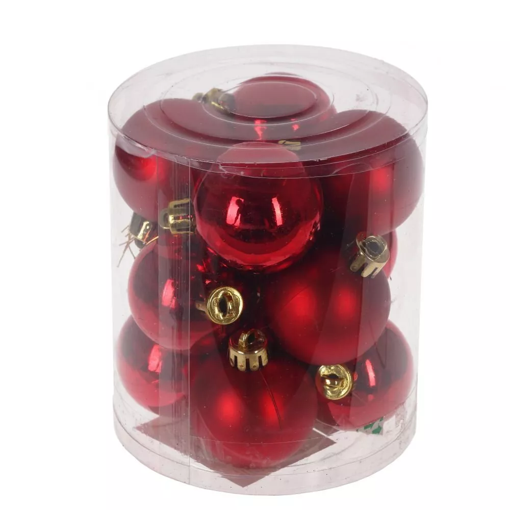 Украшение новогоднее Шар Красная роза, набор из 12 шт, D4 см пластик крас по цене 