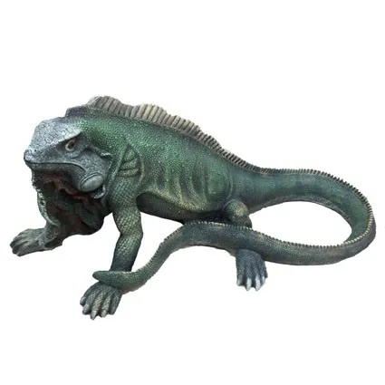 Фигура декоративная садовая Игуана зеленая полистоун 55х43х33см по цене 