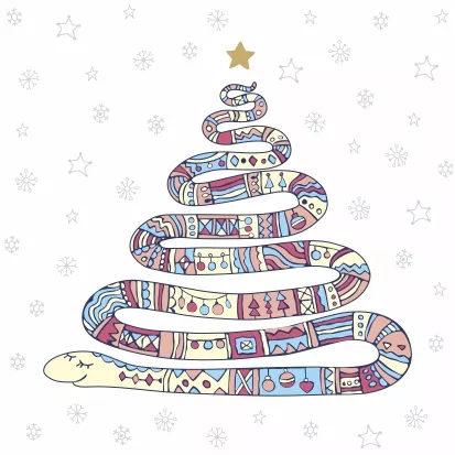 Салфетки бумажные Год змеи на белом 33х33см 3-х слойные 20л арт.25088 по цене 