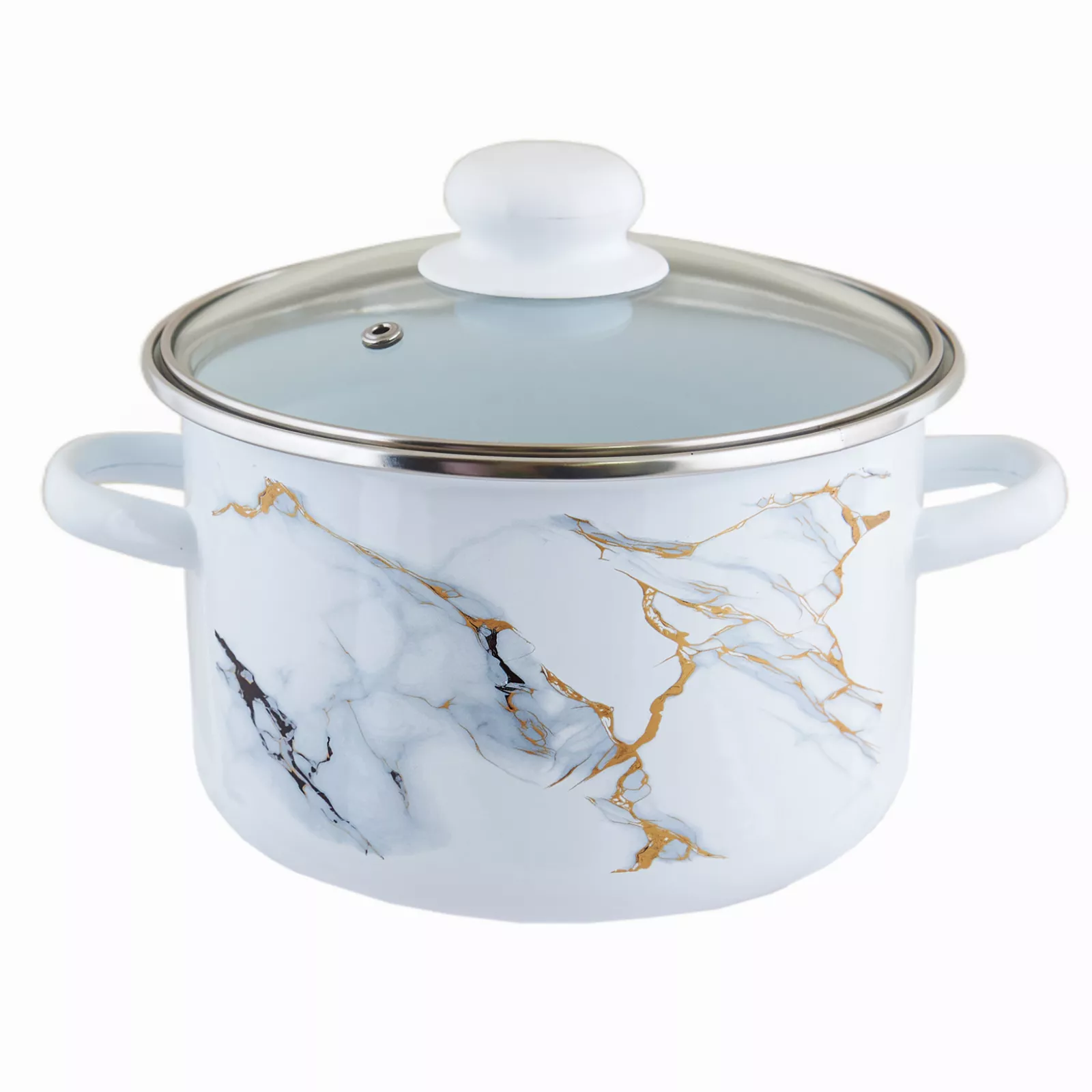 Кастрюля эмалированная Мрамор ТМ Аппетит цилиндр 4л арт.1RD201S по цене 