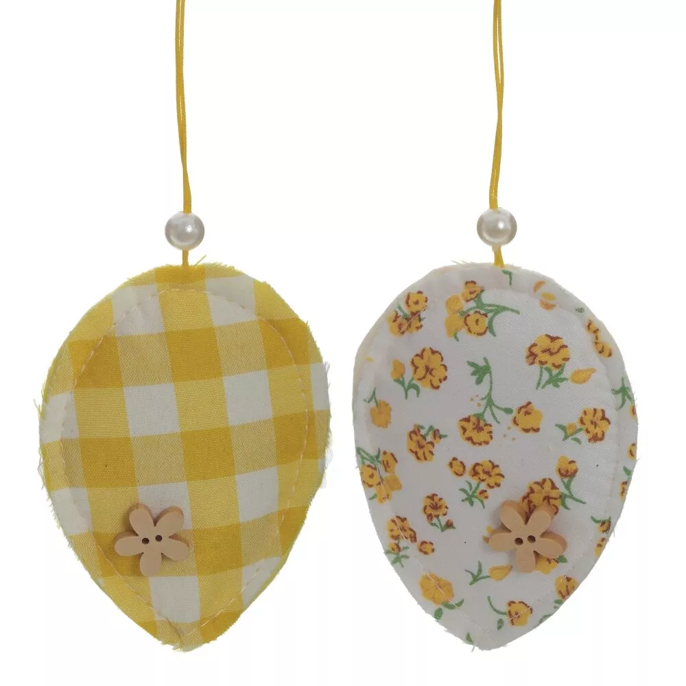 Изделие декоративное подвесное Яйцо текстиль 6х1х8см арт.795541 по цене 