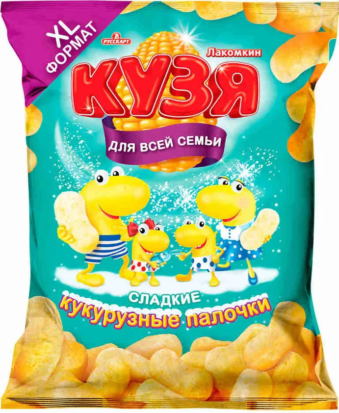 Кукурузные палочки Русскарт Кузя Лакомкин с сахарной пудрой вес 190г по цене 