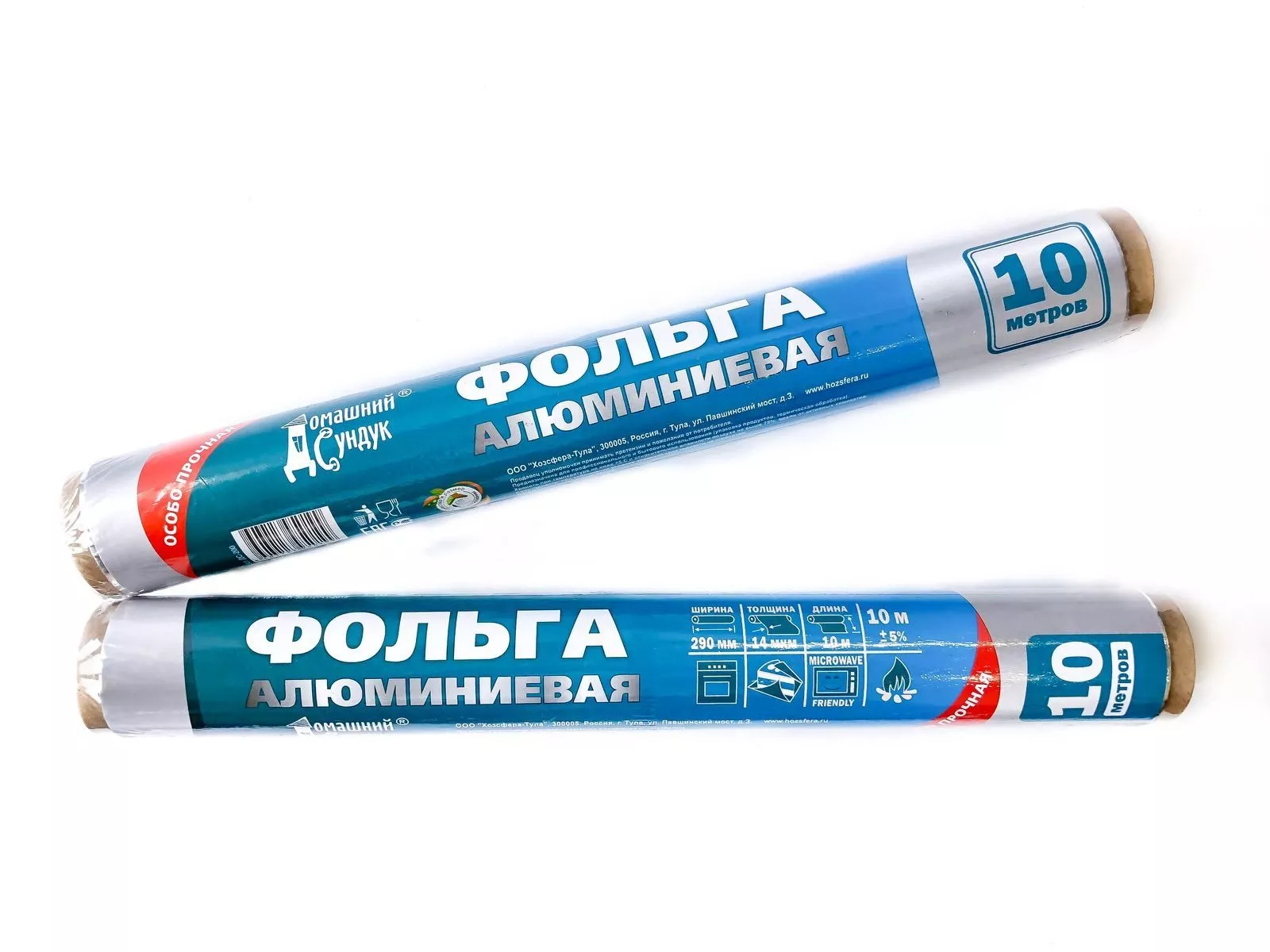 Фольга алюминиевая Домашний Сундук особо прочная 29см х10м по цене 