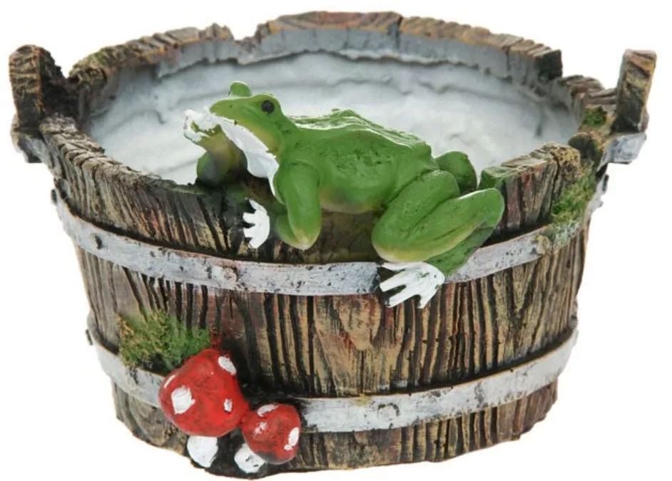 Фигура Корыто с лягушкой 15х23х22см, полистоун арт.КП021 по цене 