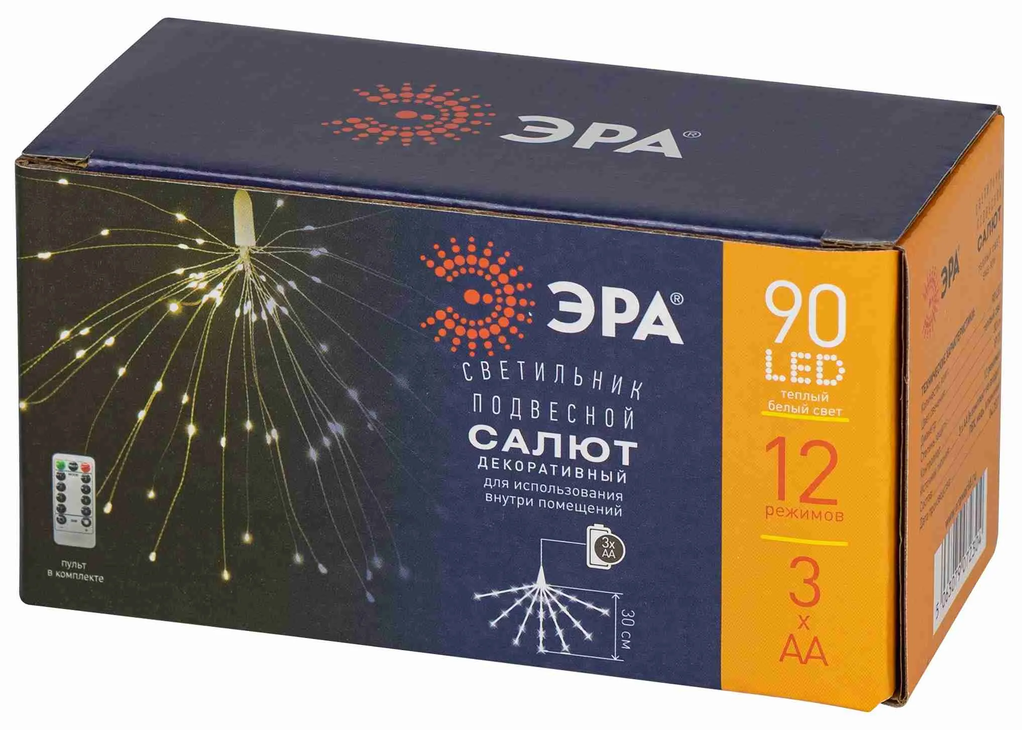 Электрогирлянда Эра Светильник Салют внутр. 90 микроLED, теплый белый 60см арт.ENIS-90W по цене 