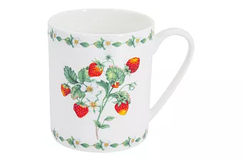 Кружка Земляничная поляна 400мл, костяной фарфор арт.AL-2005S-E11 по цене 