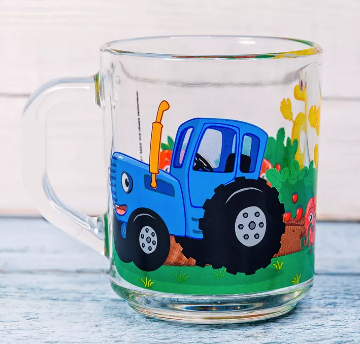 Кружка Синий Трактор. Цифры 250мл, стекло арт.СТК250-2 по цене 
