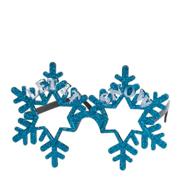 Очки карнавальные Снежинки голубые, 17х10х14 см по цене 
