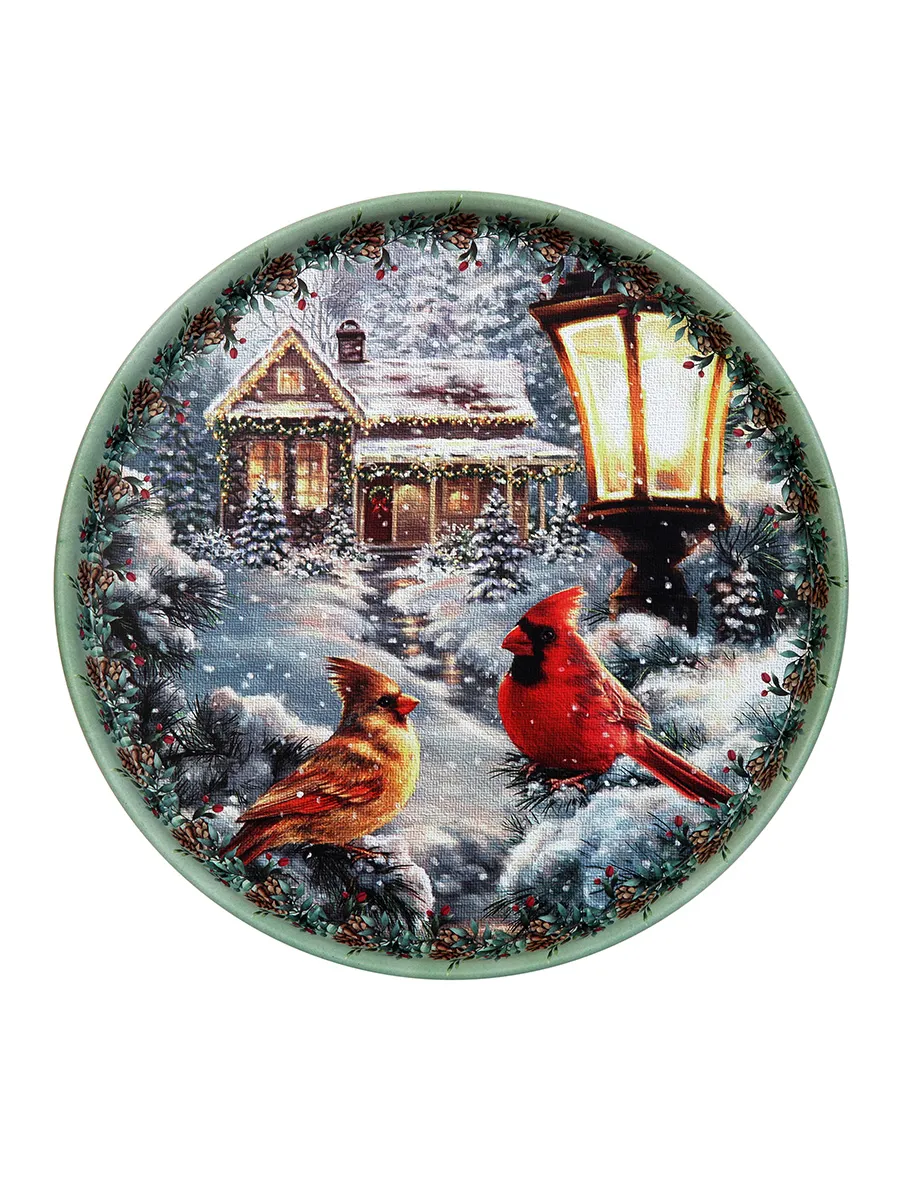 Поднос Пернатые гости 33х2,1см, металл арт.PD116 по цене 