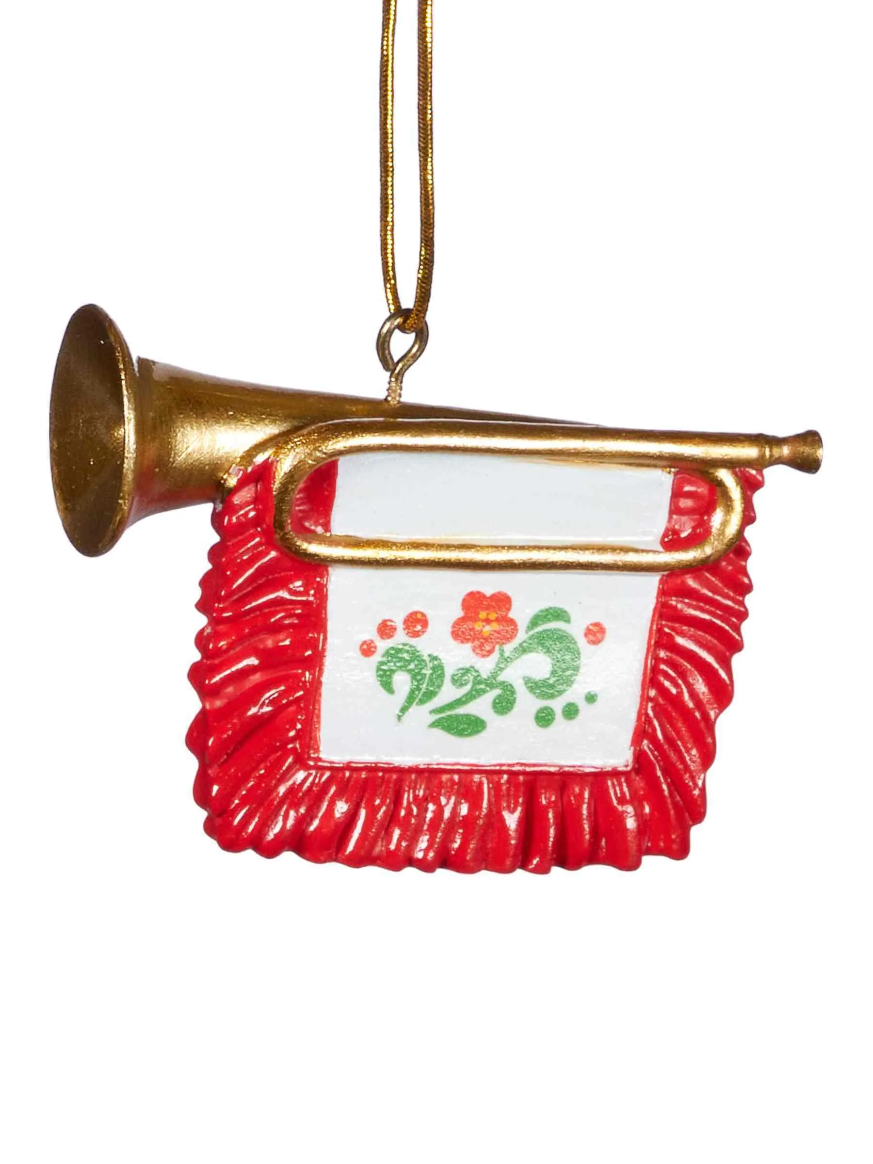 Украшение новогоднее подвесное Горн 2,3х4,5х6,5см арт.92861 по цене 