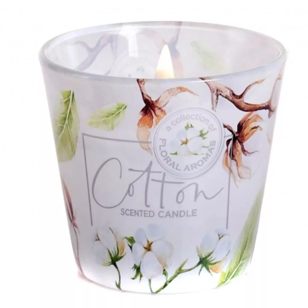 Свеча в стакане ароматизированная Хлопок 115гр по цене 