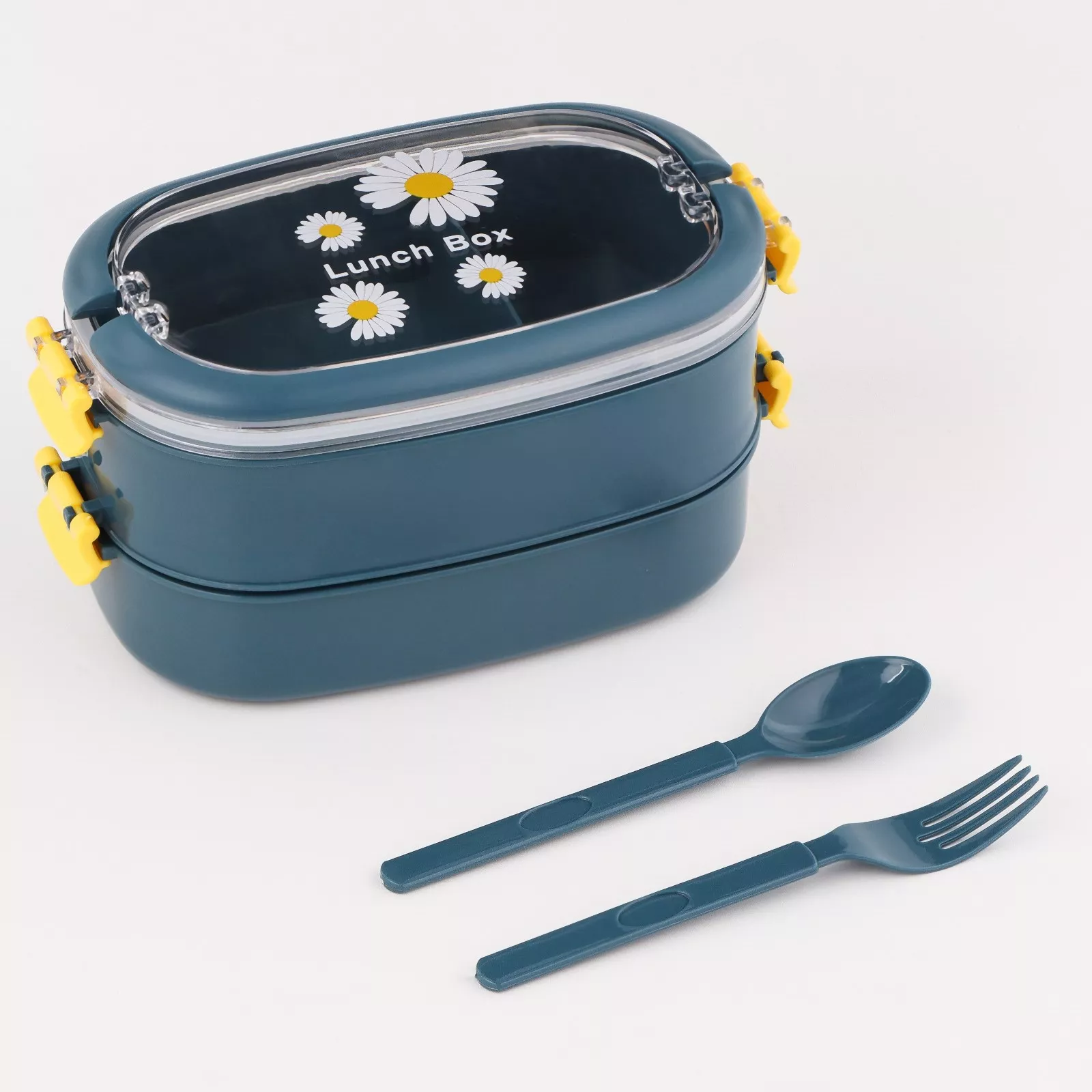 Ланч бокс 1,6л, с приборами, 2 уровня, арт.9177238 по цене 