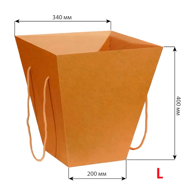 Коробка для цветов 200х340х400 крафт по цене 