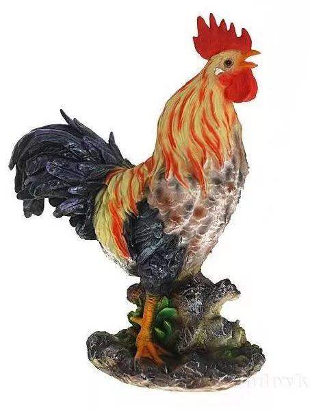 Фигура Петух БАРЕЛЬЕФ Кричащий, полистоун 42х21х32см по цене 