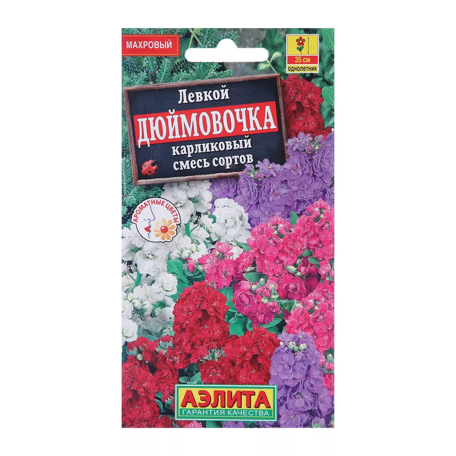 Семена Левкой карликовый Дюймовочка, смесь сортов 0,1гр Аэлита 