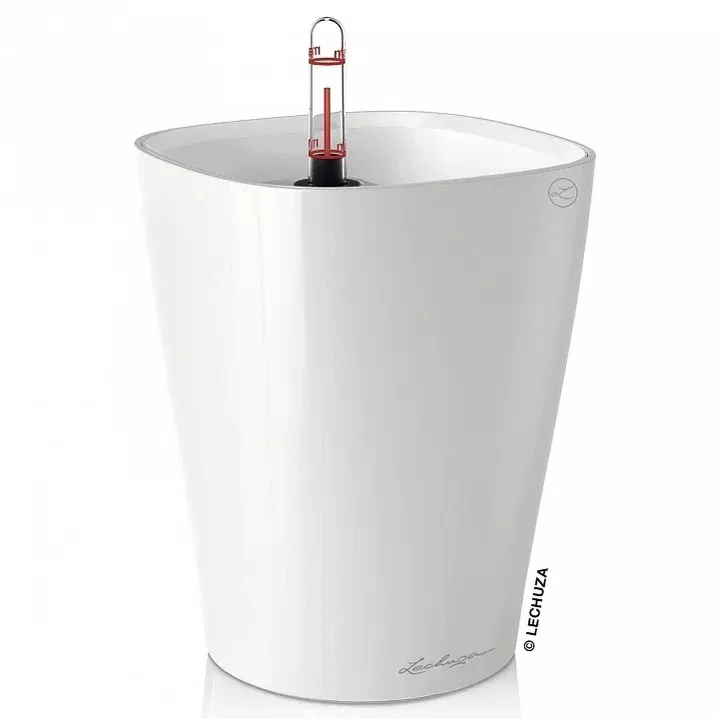 Кашпо с автополивом Лечуза Дельтини 1,2л 14х18см белый, пластик арт.14900 по цене 