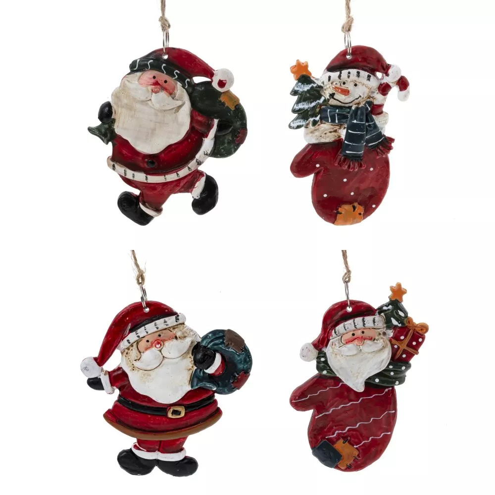 Изделие декоративное подвесное Дед Мороз/Снеговик 7х0,5х8см 4в. арт.809120 по цене 